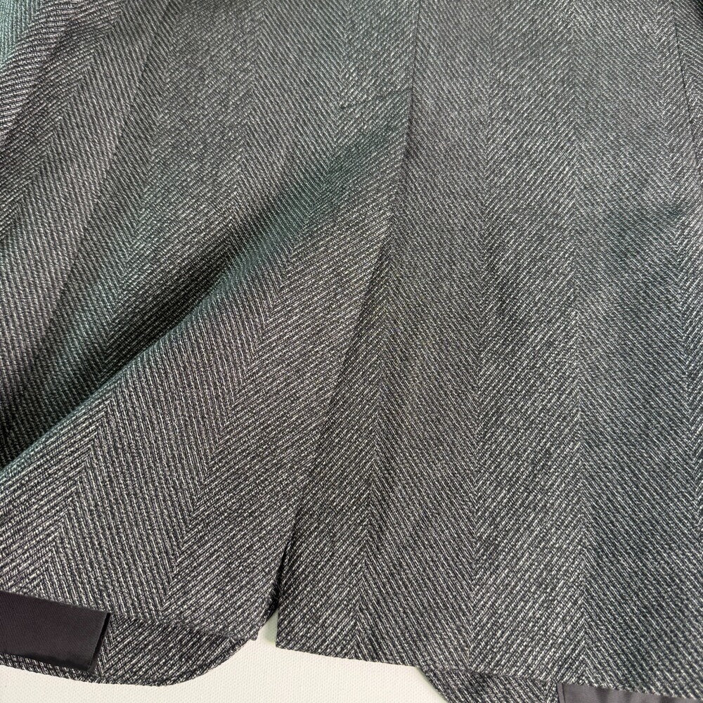 Calvin Klein Women's Herringbone Blazer, Sz 6, Gray Single Button Notched Lapel - Picture 12 of 16